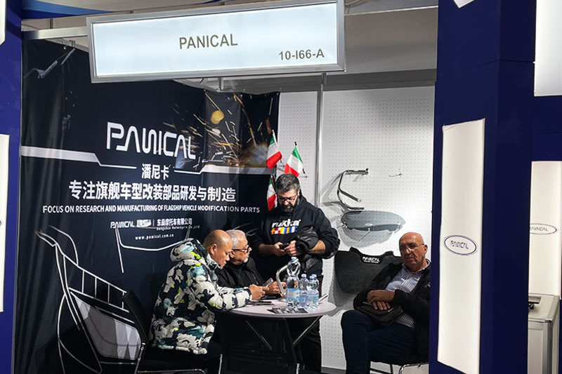 PANICAL booth with visitors at the 2024 Milan Motorcycle Show in Italy