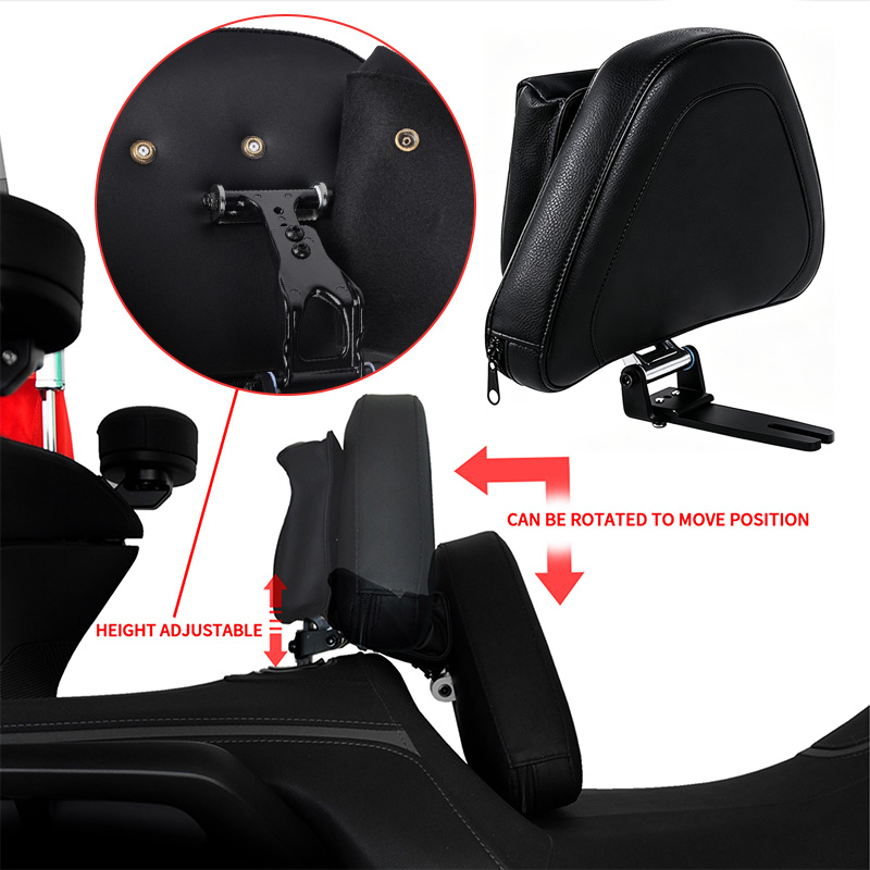 PANICAL Honda Gold Wing GL1800 bolt-on rider backrest height and angle adjustment 2018-2026 black