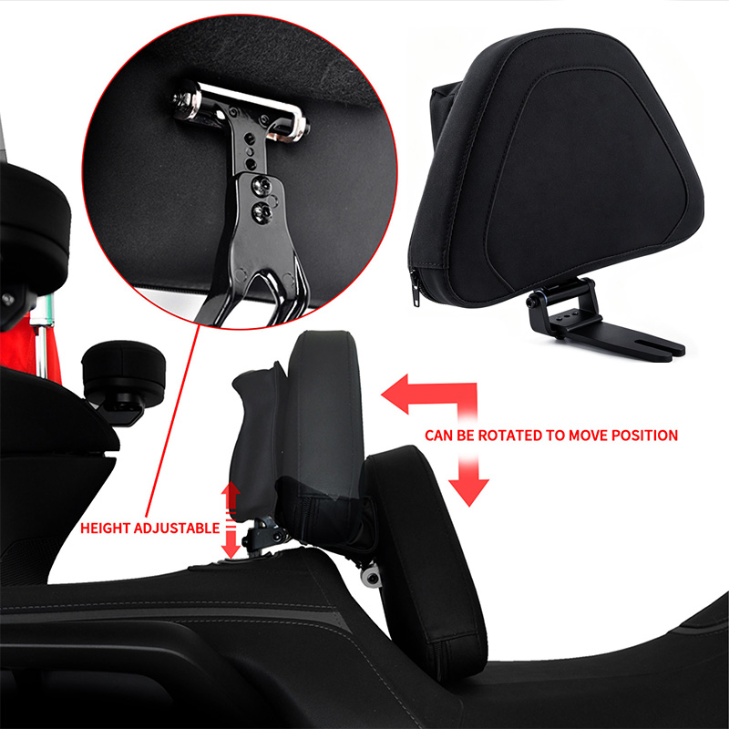 PANICAL Honda Gold Wing GL1800 matte bolt-on rider backrest height and angle adjustment 2018-2026 black