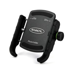 PANICAL 17mm ball mount motorcycle phone holder front view with manual locking knob