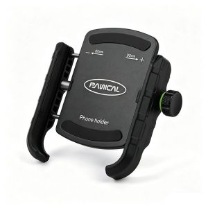 PANICAL 17mm ball mount motorcycle phone holder front view with manual locking knob