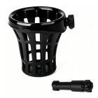 PANICAL Gloss Black 16mm drink holder shown with mounting components