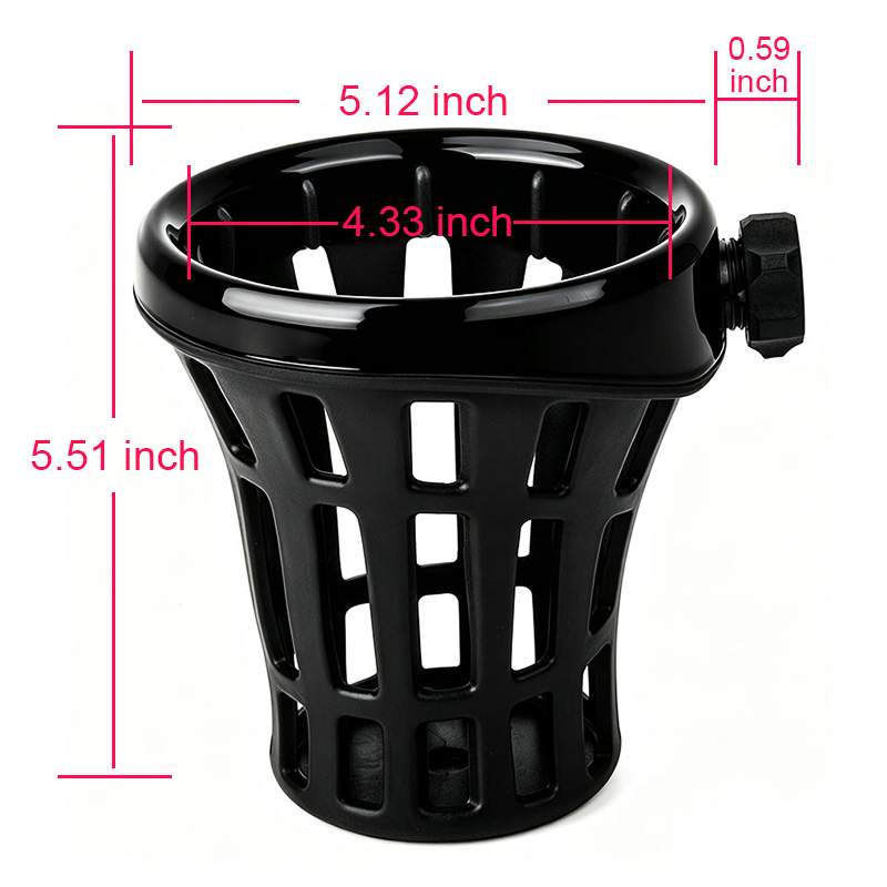 PANICAL Honda Gold Wing GL1800 16mm large motorcycle drink holder gloss black dimensions 2018-2026