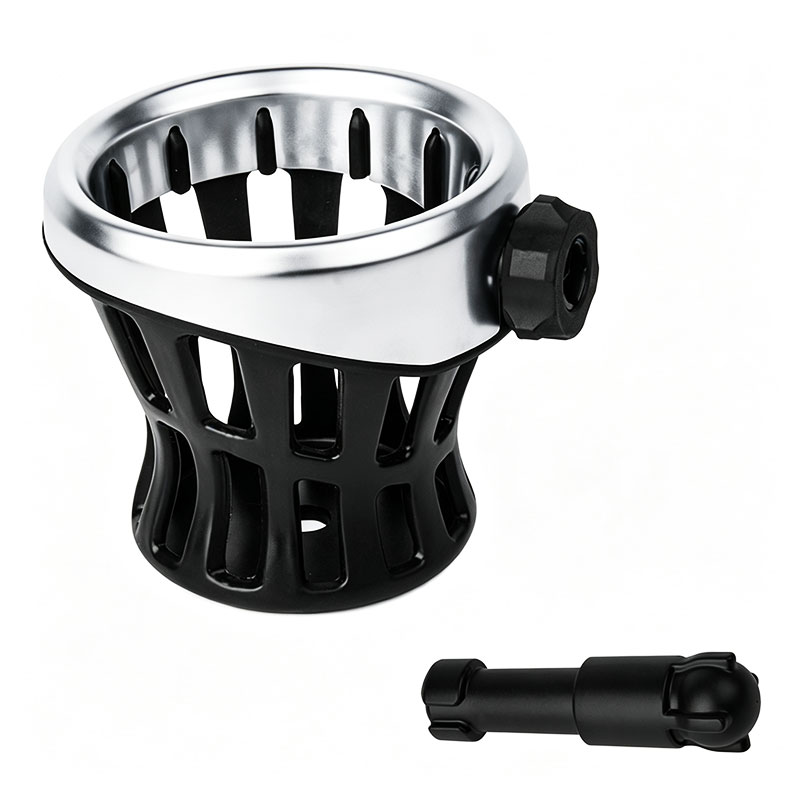 PANICAL small Pearl Chrome 16mm drink holder shown with mounting components
