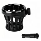 PANICAL small Gloss Black 16mm drink holder shown with mounting components
