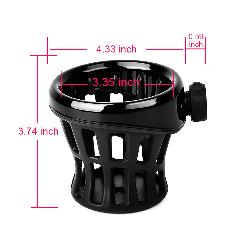 PANICAL Honda Gold Wing GL1800 small 16mm drink holder gloss black dimensions 2018-2026