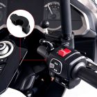 PANICAL Honda Gold Wing GL1800 right handlebar accessory mount bracket installed on motorcycle black