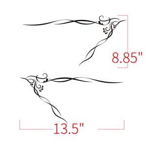 PANICAL Motorcycle Pinstripe Decal Style G 13.5 x 8.85-inch corner design