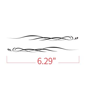PANICAL Motorcycle Pinstripe Decal Style J 6.29-inch flowing scroll design
