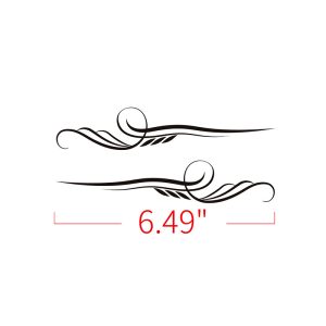 PANICAL Motorcycle Pinstripe Decal Style O 6.49-inch flowing scroll design