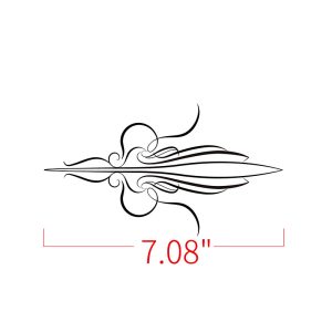PANICAL Motorcycle Pinstripe Decal Style Q 7.08-inch symmetrical scroll design