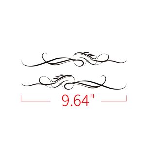 PANICAL Motorcycle Pinstripe Decal Style S 9.64-inch flowing scroll design