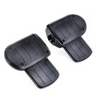 PANICAL Foldable Motorcycle Foot Pegs – Wide Black Footrests