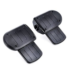 PANICAL Foldable Motorcycle Foot Pegs – Wide Black Footrests