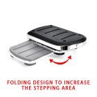 PANICAL universal foldable motorcycle foot pegs folding wide silver footrest platform