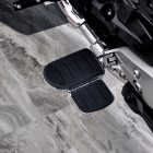 PANICAL universal foldable motorcycle foot pegs wide silver footrests installed on motorcycle