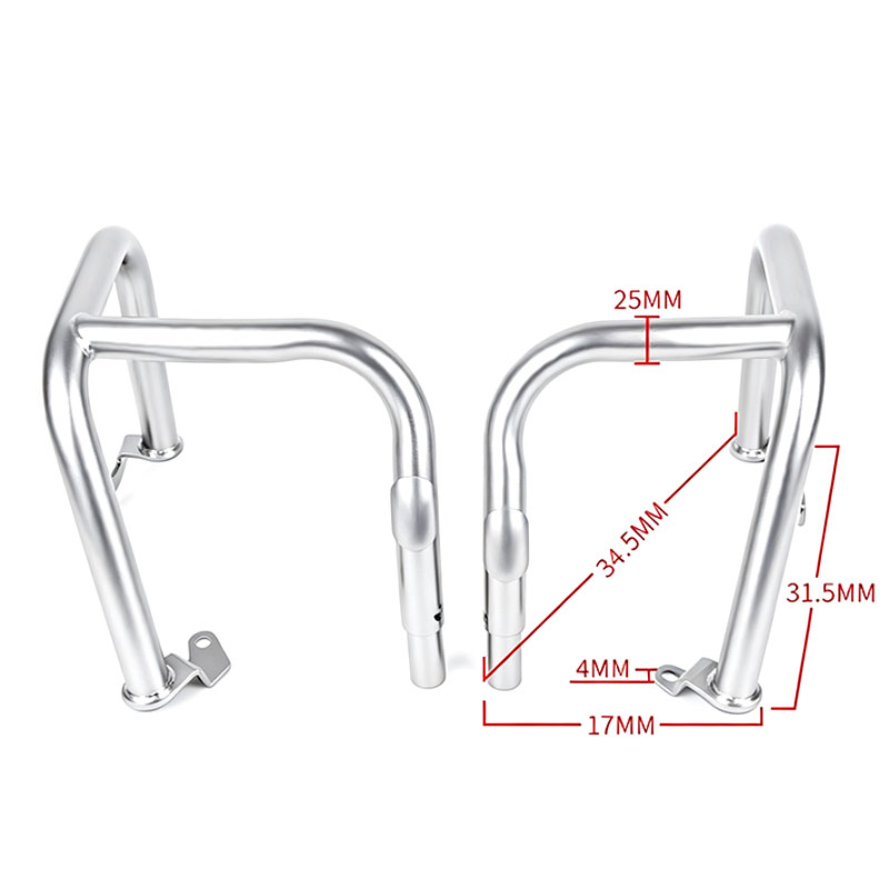 Gold Wing GL1800 Silver Front Crash Bar dimensions and mounting measurements