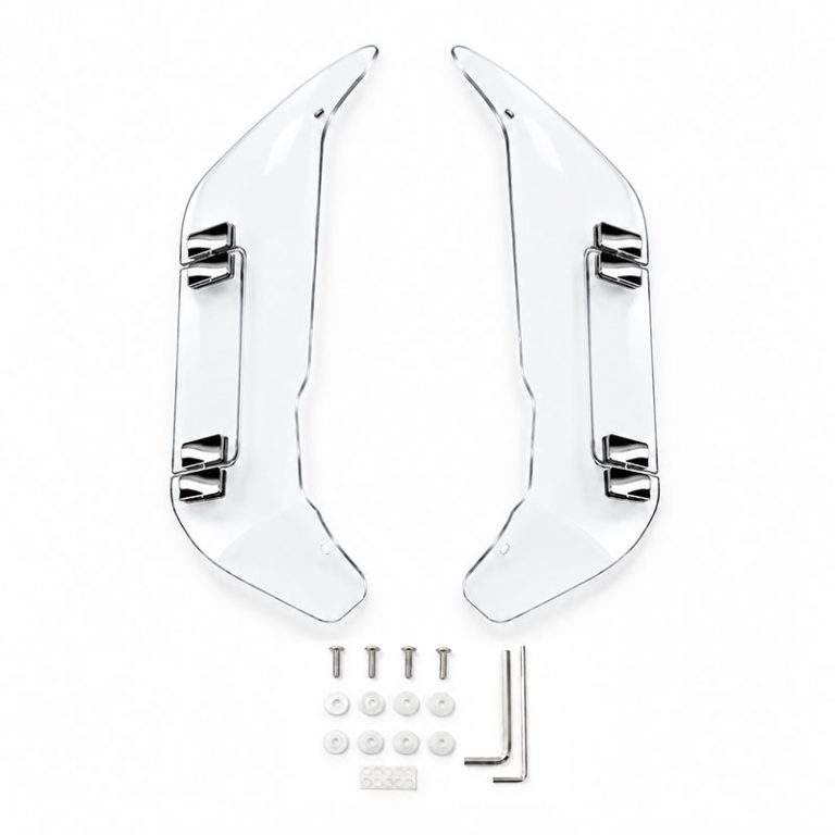PANICAL Gold Wing GL1800 F6B Clear Side Air Deflectors adjustable 4mm PC left and right set with chrome hardware for 2018-2026 models