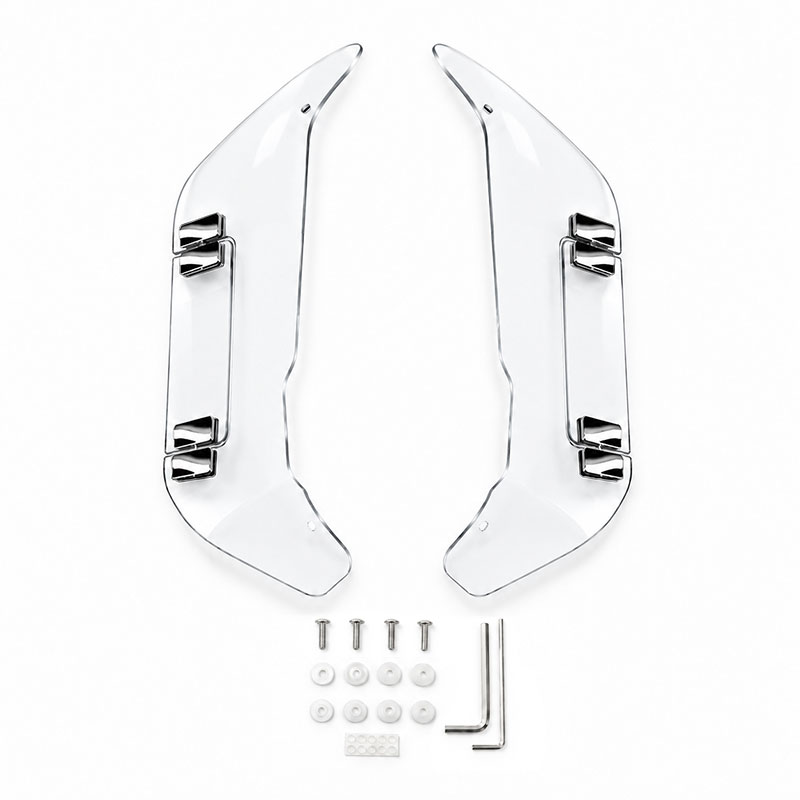 DS20221009-A-1 PANICAL Gold Wing GL1800 F6B Clear Side Air Deflectors adjustable 4mm PC left and right set with chrome hardware for 2018-2026 models