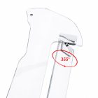 PANICAL Gold Wing GL1800 F6B Clear Side Air Deflectors showing 355 degree adjustable pearl chrome pivot mechanism
