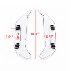 PANICAL Gold Wing GL1800 F6B Clear Side Air Deflectors dimensions showing 18.31 inch height and 5.12 inch panel width with piano black hardware