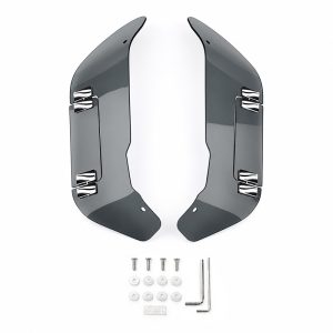 PANICAL Gold Wing GL1800 F6B Gray Side Air Deflectors adjustable 4mm PC left and right set with chrome hardware for 2018-2026 models
