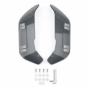PANICAL Gold Wing GL1800 F6B Gray Side Air Deflectors adjustable 4mm PC left and right set with pearl chrome hardware for 2018-2026 models