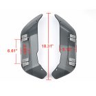 PANICAL Gold Wing GL1800 F6B Gray Side Air Deflectors dimensions showing 18.31 inch height and 5.12 inch panel width with pearl chrome hardware