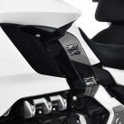 PANICAL Gold Wing GL1800 F6B Gray Side Air Deflectors showing 355 degree adjustable piano black pivot mechanism