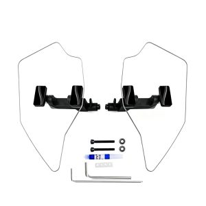 PANICAL Gold Wing GL1800 F6B Hand Wind Deflectors Gloss Black clear adjustable 4mm PC left and right set for 2018-2026 models