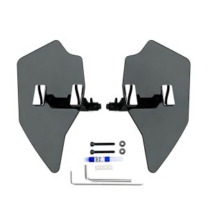 PANICAL Gold Wing GL1800 F6B Gray Hand Wind Deflectors adjustable left and right 4mm PC set with bright chrome hardware for 2018-2026 models