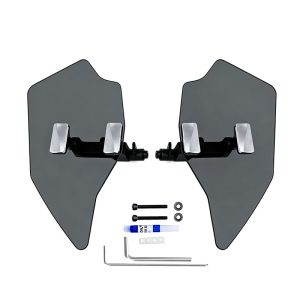 PANICAL Gold Wing GL1800 F6B Gray Hand Wind Deflectors Pearl Chrome adjustable left and right 4mm PC set for 2018-2026 models