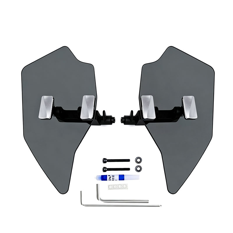 DS20221121-E-1 PANICAL Gold Wing GL1800 F6B Gray Hand Wind Deflectors Pearl Chrome adjustable left and right 4mm PC set for 2018-2026 models