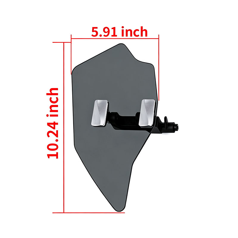 PANICAL Gold Wing GL1800 gray hand wind deflector dimensions 10.24 by 5.91 inches with 4 mm panel thickness