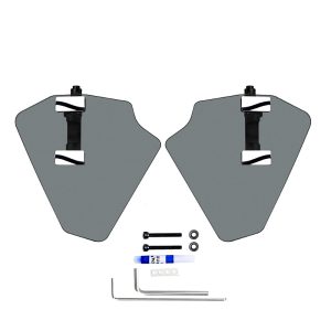 Gold Wing Gray Long Hand Wind Deflectors by PANICAL, semi-transparent 4mm PC left and right set with chrome hardware for 2018-2026 models