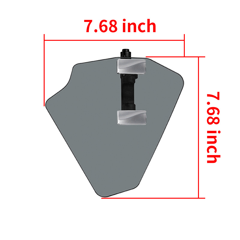 PANICAL Gold Wing gray long hand wind deflector dimensions 7.68 x 7.68 inches with pearl chrome hardware