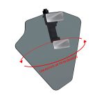 PANICAL Gold Wing gray long hand wind deflector pearl chrome with up to 90 degree adjustable rotation