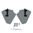 Gold Wing Gray Long Hand Wind Deflectors Piano Black by PANICAL, semi-transparent 4mm PC left and right set for 2018-2026 models