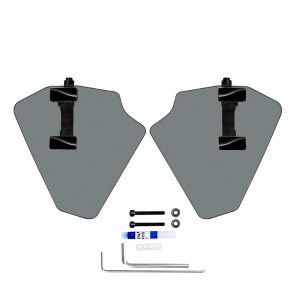 Gold Wing Gray Long Hand Wind Deflectors Piano Black by PANICAL, semi-transparent 4mm PC left and right set for 2018-2026 models