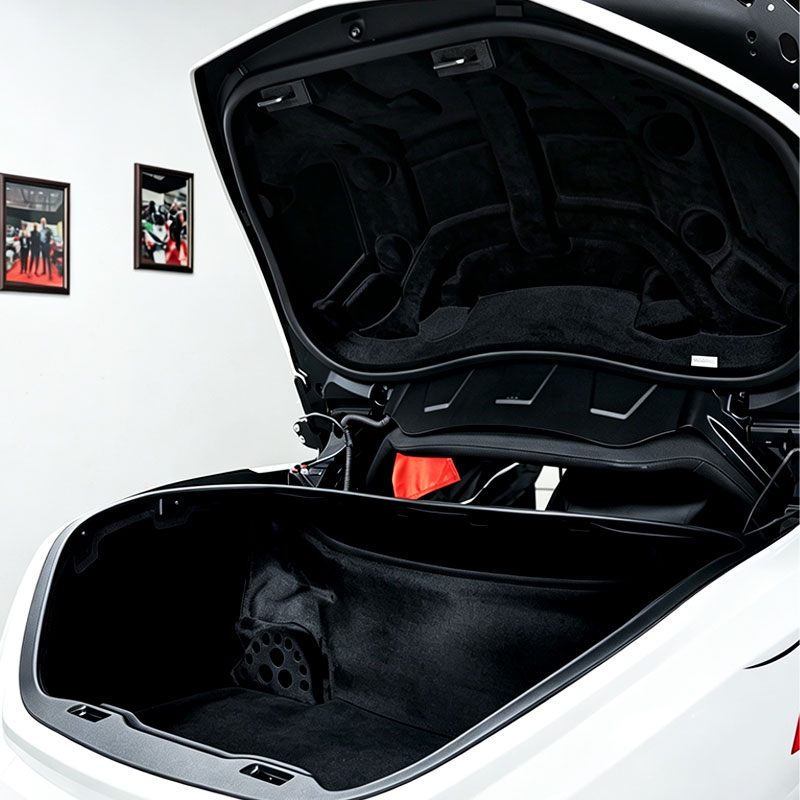 PANICAL Gold Wing GL1800 Tour rear trunk liner installed inside top case with black EVA velvet interior coverage