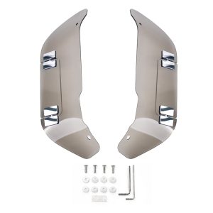 PANICAL Gold Wing GL1800 F6B Light Gray Side Air Deflectors adjustable 4mm PMMA left and right set with chrome hardware for 2018-2026 models