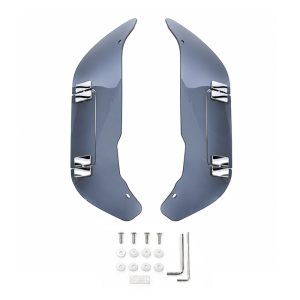 PANICAL Gold Wing GL1800 F6B Blue Gray Side Air Deflectors adjustable 4mm PMMA left and right set with chrome hardware for 2018-2026 models