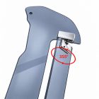 PANICAL Gold Wing GL1800 F6B Blue Gray Side Air Deflectors showing 355 degree adjustable chrome pivot mechanism