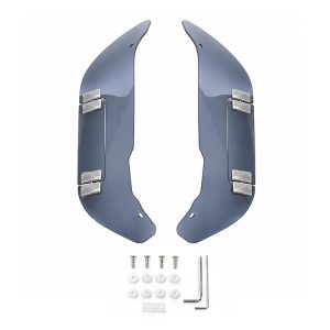 PANICAL Gold Wing GL1800 F6B Blue Gray Side Air Deflectors adjustable 4mm PMMA left and right set with pearl chrome hardware for 2018-2026 models