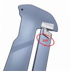 PANICAL Gold Wing GL1800 F6B Blue Gray Side Air Deflectors showing 355 degree adjustable pearl chrome pivot mechanism