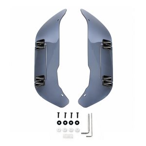 PANICAL Gold Wing GL1800 F6B Blue Gray Side Air Deflectors adjustable 4mm PMMA left and right set with piano black hardware for 2018-2026 models