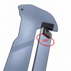 PANICAL Gold Wing GL1800 F6B Blue Gray Side Air Deflectors showing 355 degree adjustable piano black pivot mechanism