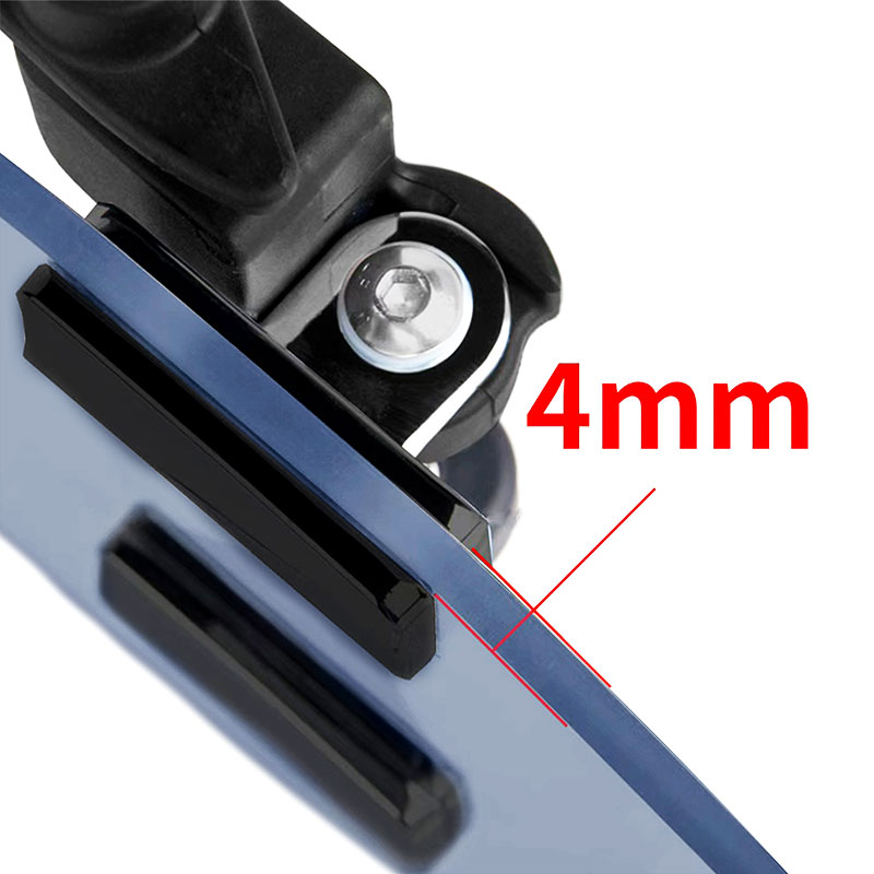PANICAL Gold Wing GL1800 blue PMMA hand wind deflector with bright chrome mounting hardware detail