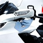 PANICAL Gold Wing GL1800 F6B Blue PMMA Hand Wind Deflectors installed below the rearview mirrors