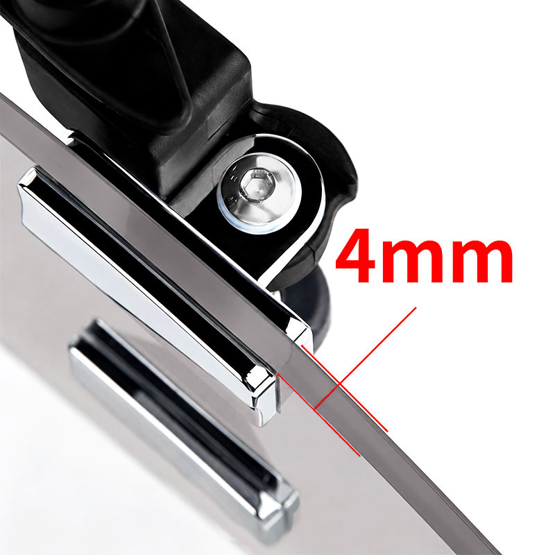 PANICAL Gold Wing PMMA long hand wind deflector showing 4mm acrylic panel thickness with pearl chrome hardware